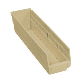 Plastic Nesting Storage Bin, 4-1/8"W x 17-7/8"D x 4"H, Beige - Pkg Qty 12