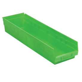 Plastic Shelf Bin Nestable 6-5/8"W x 23-5/8" D x 4"H Green - Pkg Qty 6