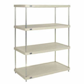 Nexel Plastic Shelving Unit with Solid Shelving, 36"Wx18"Dx74"H