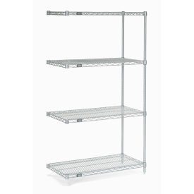 Nexel Chrome Wire Shelving Add-On, 42"W X 14"D x 54"H