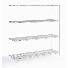 Nexel Chrome Wire Shelving Add-On, 60"W X 14"D x 54"H