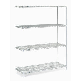 Nexel Chrome Wire Shelving Add-On, 48"W X 24"D x 54"H