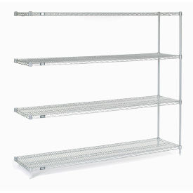Nexel Chrome Wire Shelving Add-On, 72"W X 24"D x 54"H