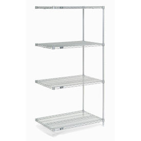 Nexel Chrome Wire Shelving Add-On, 24"W X 18"D x 74"H