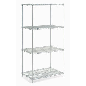 Nexel 14308C Nexel Chrome Wire Shelving, 30"W X 14"D x 86"H