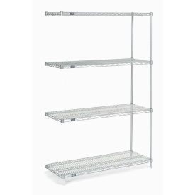 Nexel Chrome Wire Shelving Add-On, 42"W X 24"D x 86"H