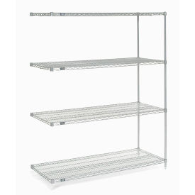 Nexel Chrome Wire Shelving Add-On, 54"W X 24"D x 86"H