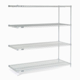 Nexel Chrome Wire Shelving Add-On, 60"W X 18"D x 63"H