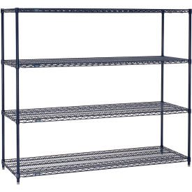 Nexelon Wire Shelving, Blue Epoxy, 72"W X 24"D X 63"H