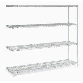 Nexel Chrome Wire Shelving Add-On, 72"W X 24"D x 63"H