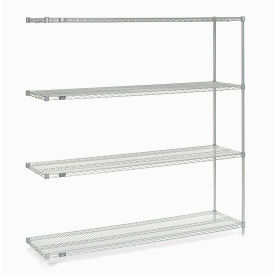 Nexel Chrome Wire Shelving Add-On, 72"W X 18"D x 74"H