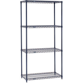 Nexelon Wire Shelving, Blue Epoxy, 48"W X 18"D X 86"H