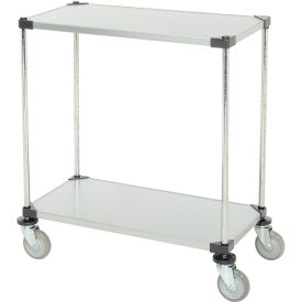 Nexel Adjustable Solid Galvanized Shelf Cart, 2 Shelves, 800 Lb. Cap, 36"L x 18"W x 40"H
