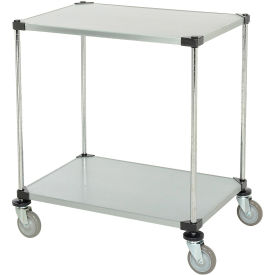 Adjustable Solid Galvanized Shelf Cart, 2 Shelves, 800 Lb. Cap, 36"L x 24"W x 40"H