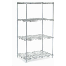 Nexel Wire Shelving, Poly-Z-Brite, 24"W X 24"D X 63"H