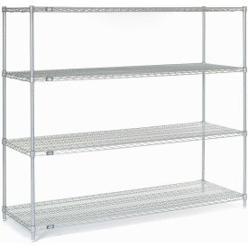 Nexel Wire Shelving, Poly-Z-Brite, 72"W X 24"D X 63"H