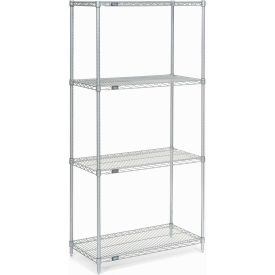 Nexel Wire Shelving, Poly-Z-Brite, 30"W X 18"D X 74"H