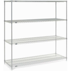 Nexel Wire Shelving, Poly-Z-Brite, 54"W X 18"D X 74"H