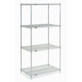Nexel Wire Shelving, Poly-Z-Brite, 24"W x 21"D x 74"H