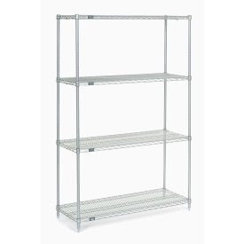 Nexel Wire Shelving, Poly-Z-Brite, 48"W x 21"D x 74"H