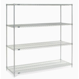 Nexel Wire Shelving, Poly-Z-Brite, 54"W x 21"D x 74"H