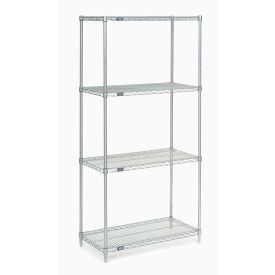 Nexel Wire Shelving, Poly-Z-Brite, 42"W X 24"D X 74"H