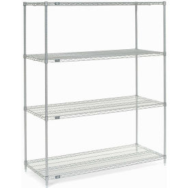 Nexel Wire Shelving, Poly-Z-Brite, 60"W X 24"D X 74"H