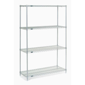Nexel Wire Shelving, Poly-Z-Brite, 48"W X 18"D X 86"H