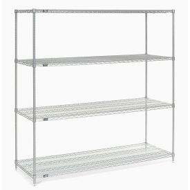 Nexel Wire Shelving, Poly-Z-Brite, 54"W X 18"D X 86"H