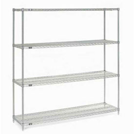 Nexel Wire Shelving, Poly-Z-Brite, 54"W x 21"D x 86"H