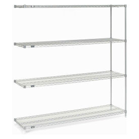 Nexel Wire Shelving Add-On, Poly-Z-Brite, 72"W X 18"D X 74"H