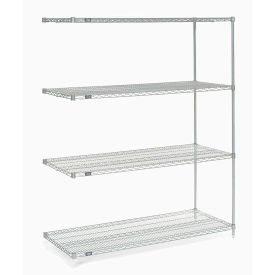 Nexel Wire Shelving Add-On, Poly-Z-Brite, 60"W X 24"D X 74"H