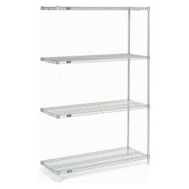 Nexel Wire Shelving Add-On, Poly-Z-Brite, 48"W X 18"D X 86"H