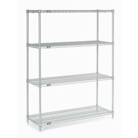 Nexel Stainless Steel Wire Shelving, 48"W x 18"D x 63"H
