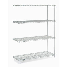 Nexel Stainless Steel Wire Shelving Add-On, 48"W x 24"D x 63"H