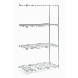 Nexel Stainless Steel Wire Shelving Add-On, 36"W x 18"D x 74"H