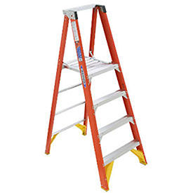 6' Fiberglass Platform Step Ladder, 300 lb. Cap, 96" Overall