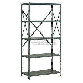Global Industrial 5 Shelf Open Steel Shelving Unit, 20 Gauge Steel, 36"W x 18"D x 73"H, Gray