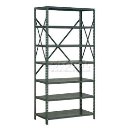 Global Industrial 7 Shelf, 20 Ga Open Steel Shelving Unit, 36"W x 12"D x 73"H, Gray