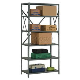 Global Industrial 6 Shelf, 20 Ga Open Steel Shelving Unit, 48"W x 12"D x 85"H, Gray