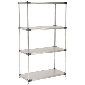 Stainless Steel Solid Shelving, 48"W x 24"D x 86"H