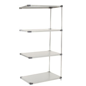 Nexel Stainless Steel Solid Shelving Add-On, 36"W x 18"D x 63"H