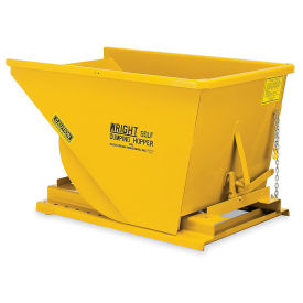 Wright 2 Cu Yd Yellow HD Self Dumping Forklift Hopper with Heavy Gauge Base, Yellow