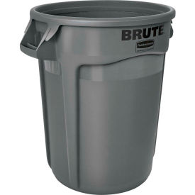 Rubbermaid Brute® Trash Container w/Venting Channels, 44 Gallon, Gray