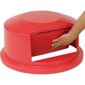 Rubbermaid Dome Lid For 44 Gallon Round Trash Container, Red