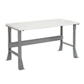 Fixed Height Workbench Flared Leg, 72"W x 36"D x 34"H, 1-1/4" ESD Safety Edge, Gray