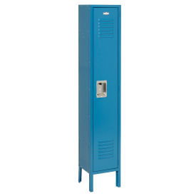 Single Tier Locker, 12x15x60, 1 Door, Blue, Unassembled