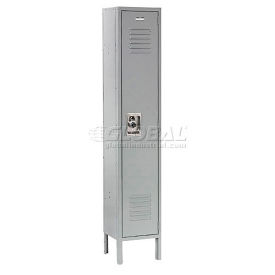 Single Tier Locker, 12x18x72, 1 Door Unassembled, Gray