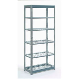 Boltless Heavy Duty Shelving 36"W x 12"D x 60"H, 6 Shelves, Wire Deck