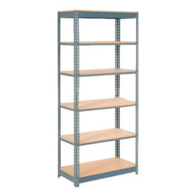 Boltless Heavy Duty Shelving 36"W x 18"D x 84"H, 6 Shelves, Wood Deck